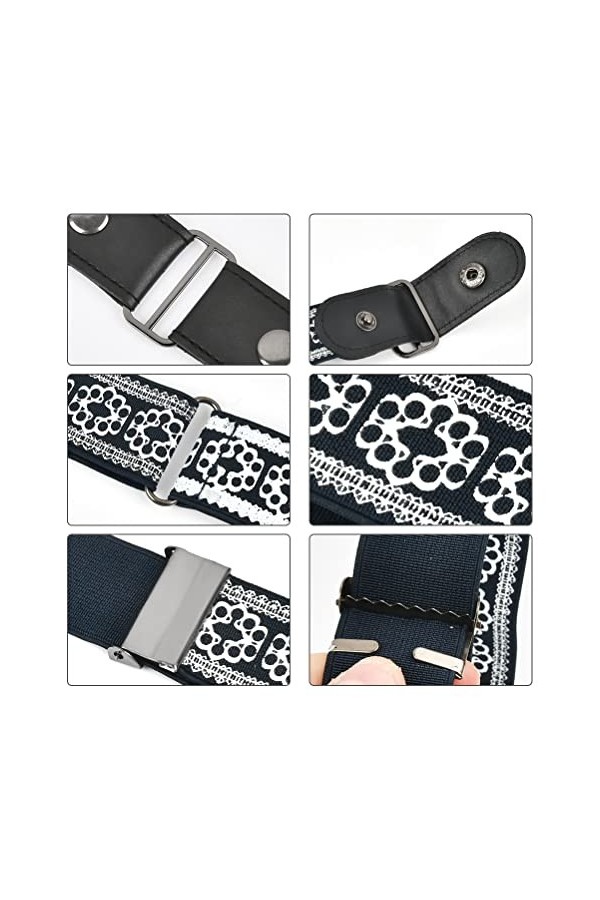 "N/A" 6 Pièces Ceinture Extensible sans Boucle Ceinture sans Boucle Ceinture Élastique Invisible Unisexe Ceinture Ajustable s