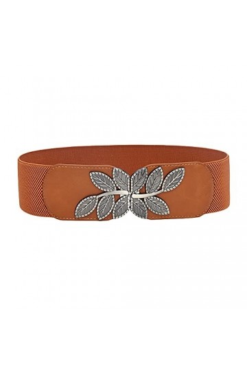 Liitata Ceinture large élastique vintage pour femme - Ceinture extensible - Ceinture tendance - Ceinture réglable avec boucle