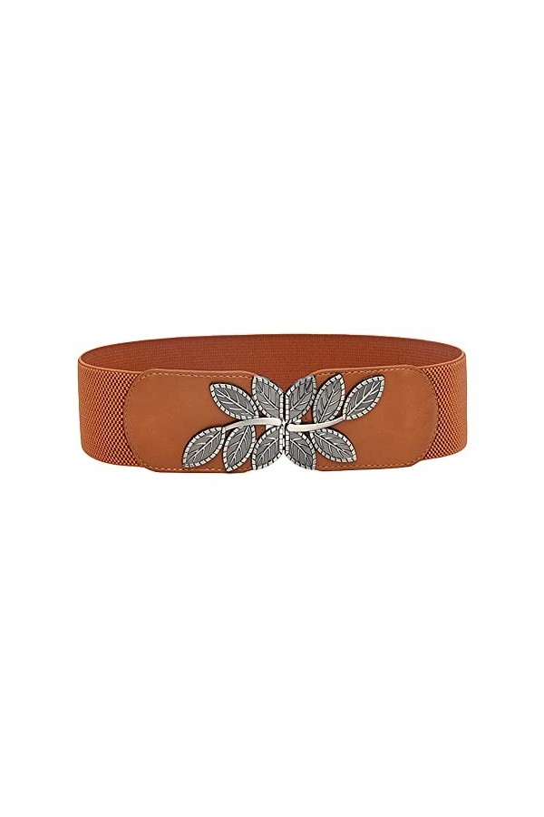 Liitata Ceinture large élastique vintage pour femme - Ceinture extensible - Ceinture tendance - Ceinture réglable avec boucle
