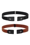 KLOP256 Ceinture sans Boucle pour Homme et Femme, Lot de 2 Ceintures sans Boucle élastiques Invisibles pour Jeans, Jupes