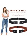 KLOP256 Ceinture sans Boucle pour Homme et Femme, Lot de 2 Ceintures sans Boucle élastiques Invisibles pour Jeans, Jupes
