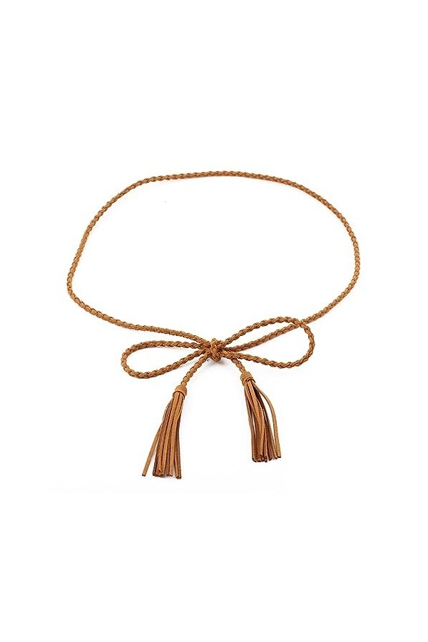 Mikiuly Ceinture en Tressée, Mode Robe Ceinture Fine, Ceinture de Frange Tissée pour Femmes, avec Franges, pour Robes, Jeans,