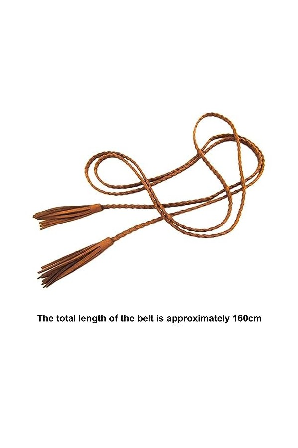 Mikiuly Ceinture en Tressée, Mode Robe Ceinture Fine, Ceinture de Frange Tissée pour Femmes, avec Franges, pour Robes, Jeans,