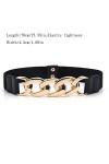 Liitata Ceinture large et élastique pour femme - Chaîne en métal - Ceinture large - Ceinture en cuir synthétique - Pour robe 