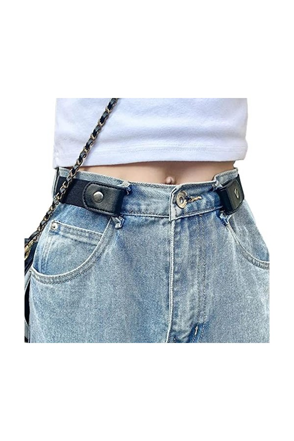 TBSCWYF Ceinture Extensible sans Boucle Ceinture Femme & Homme Élastique Invisible Ceinture Unisexe Réglable Dégagement Rapid