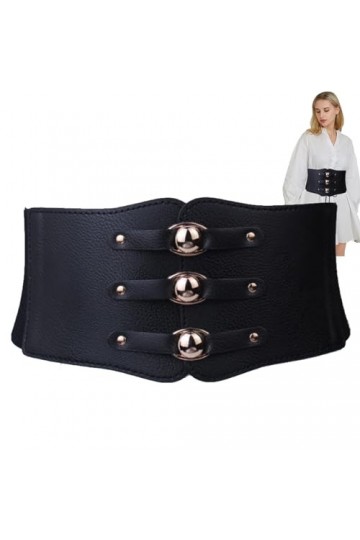 KOAHDE Rétro Cuir Corset à Lacets Ceinture,Ceinture Corset à Lacets Femme en Cuir,Ceinture Large à Lacets,Ceinture Large Femm