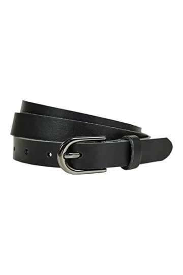 Ceinture en cuir pour femme 2 cm RDS-01, Noir , 115 cm Gesamtlänge 130 cm 