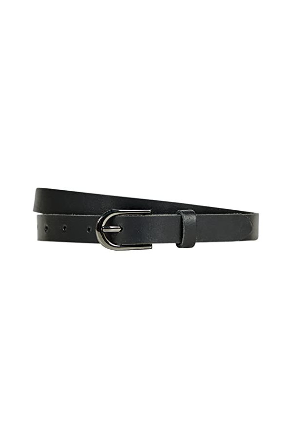 Ceinture en cuir pour femme 2 cm RDS-01, Noir , 115 cm Gesamtlänge 130 cm 