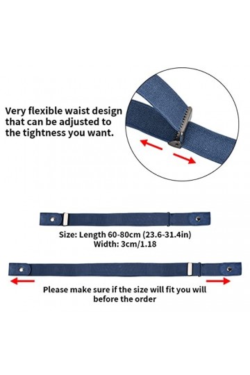 Pinsheng 5 Pièces Ceinture Femme Homme, sans Boucle, Élastique pour Jeans Pantalon Robe Unisexe Réglable Dégagement Rapide, t