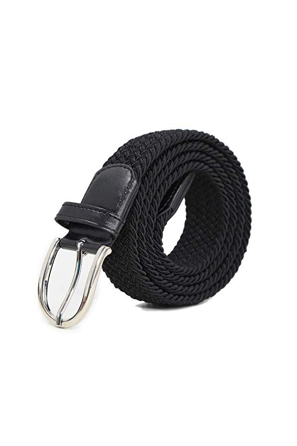 AnJuHoPa Ceinture Extensible Ceinture élastique Unisexe ceinture Tressée largeur 3,3 cm boucle de Ceinture Décontractée sans 