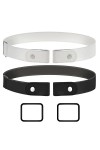 MINISOISO 2 Pièces Ceinture sans Boucle Femme, Ceinture Élastique Invisible Unisexe, Ceinture Extensible sans Boucle, Ceintur