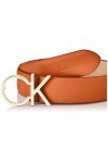 Calvin Klein Ceinture Femme Re-Lock Ck Logo Belt 3.0 cm Ceinture Cuir, Marron Cognac , 80 cm
