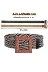 Lassuzie 4 Pièces Ceinture en Paille Tissée Femme Ceinture Fine Élastiquée Ceinture de Robe Stretch Tressée avec Boucle de Co