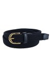 CTM Ceinture élastique tressée pour femme - Noir - Small