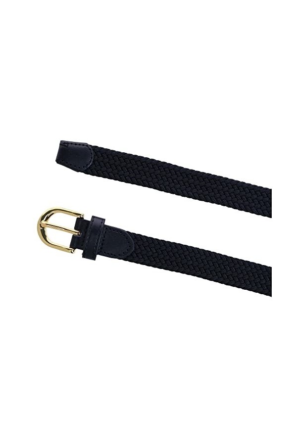 CTM Ceinture élastique tressée pour femme - Noir - Small