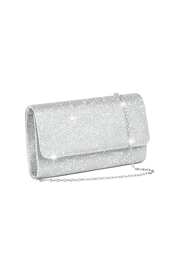 OSDUE Sac de Soirée Pochette, Pochette Enveloppe Sac de Soirée pour Femme, Sac à Main de Soirée Etincelant pour Soirée, Maria