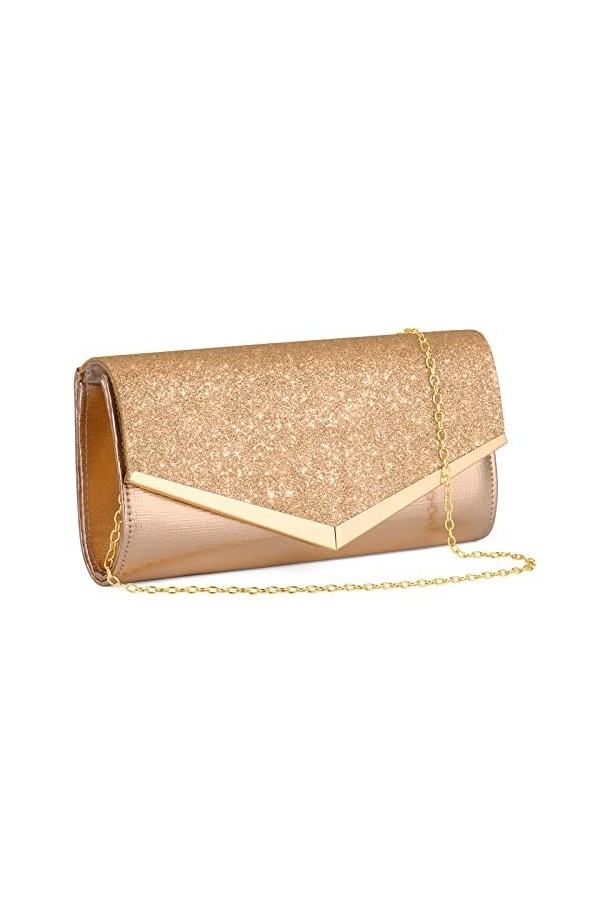 OSDUE Sac de Soirée Pochette, Pochette Enveloppe Sac de Soirée pour Femme, Sac à Main de Soirée Etincelant pour Soirée, Maria