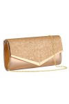 OSDUE Sac de Soirée Pochette, Pochette Enveloppe Sac de Soirée pour Femme, Sac à Main de Soirée Etincelant pour Soirée, Maria