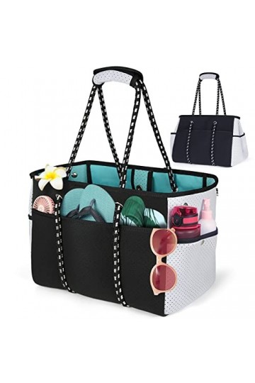 NUBILY Sac de Plage Grand Sac de Plage Femme XXL en Néoprène Polyvalent Beach Bag Grande Capacité Sacs à Cabas pour Plage Gym