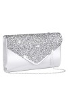 OSDUE Sac de Soirée Pochette, Pochette Enveloppe Sac de Soirée pour Femme, Sac à Main de Soirée Etincelant pour Soirée, Maria