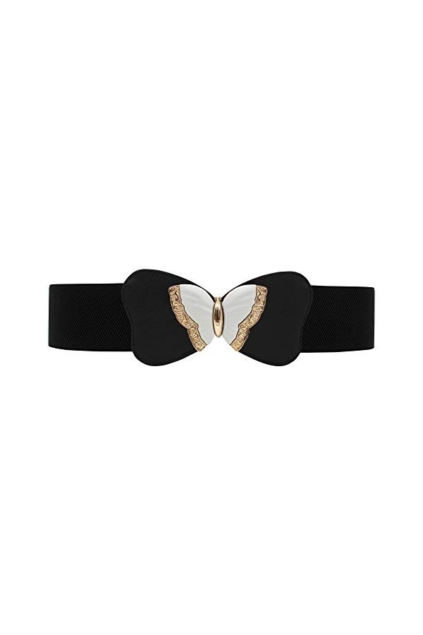 BlackButterfly 3 Pouce De Large Élastique Papillon Ceinture Noir, M 