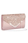 OSDUE Sac de Soirée Pochette, Pochette Enveloppe Sac de Soirée pour Femme, Sac à Main de Soirée Etincelant pour Soirée, Maria
