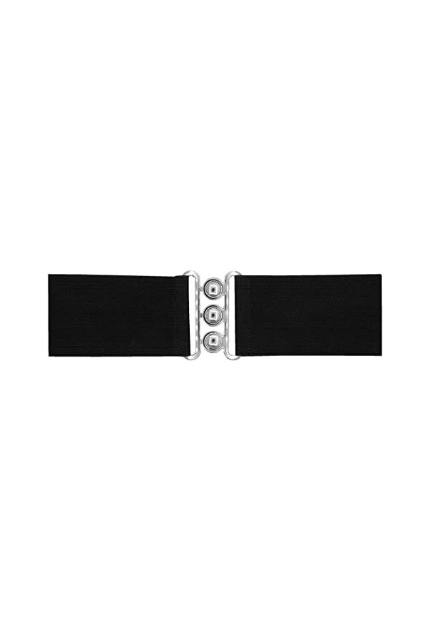 Van Der Rich ® - Ceinture Elastique Large à boucle 7,5 cm Fabriqué en France - Femme Noir,TU 