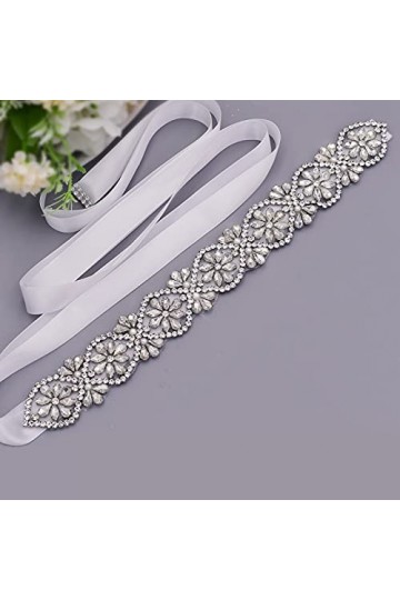 TOPQUEEN Ceinture de mariée ceinture de mariée ceinture de mariage ceinture de mariage ceinture de mariée pour mariage - Blan