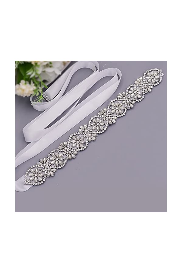 TOPQUEEN Ceinture de mariée ceinture de mariée ceinture de mariage ceinture de mariage ceinture de mariée pour mariage - Blan