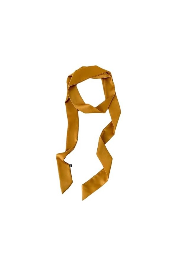 Ceinture en satin pour femme - 5 cm x 195 cm - Ruban imitation soie - Longue écharpe - Accessoire de chapeau, jaune, 5cm*195c