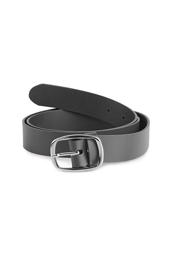 Merry Style Ceinture en Cuir Véritable Femme D41 Graphite, 95 cm Longueur totale 114 cm 