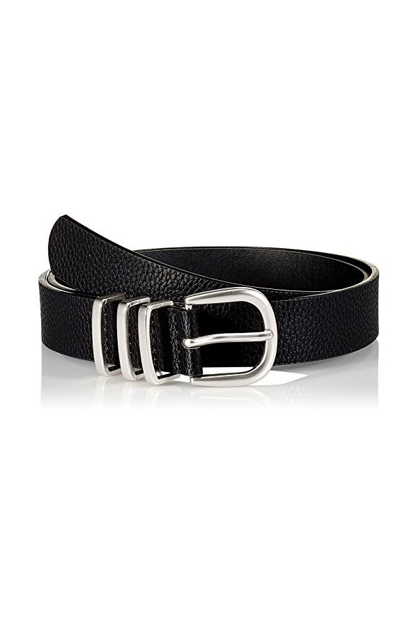 Pieces Pclea Jeans Belt Noos, Ceinture Femme, Noir Black Detail: Black W/silver , 110 Taille fabricant: 95 