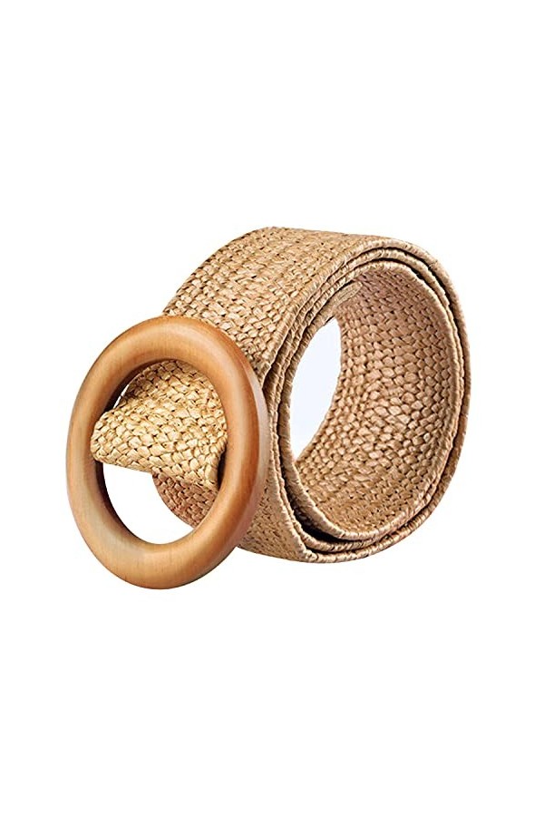 DEEDPF Ceinture élastique en paille, ceinture de vêtements, ceinture de jeans, convient aux robes, aux jeans et aux pulls des