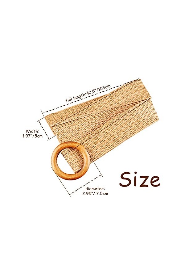 DEEDPF Ceinture élastique en paille, ceinture de vêtements, ceinture de jeans, convient aux robes, aux jeans et aux pulls des