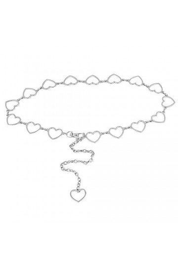 Milya Hip Chain Ensemble de nœud Papillon et Ceinture de Tuxedo, Heart Silver, One Size Femme