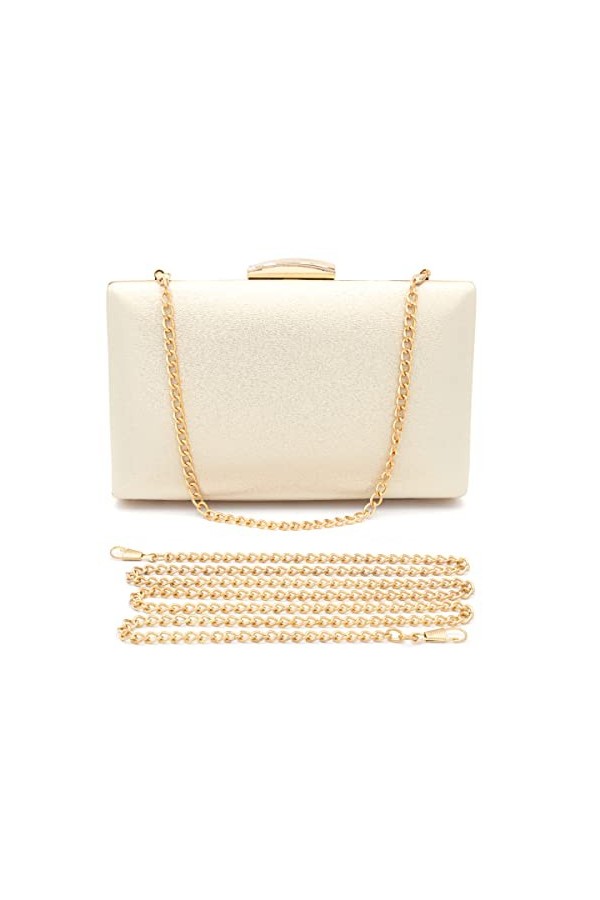 Colours & Beauty Pochette Champagne pour Soirée | Mini Sac à Main de Mariage | Bandouliere Femme | Élégant Bourse de Ceremoni