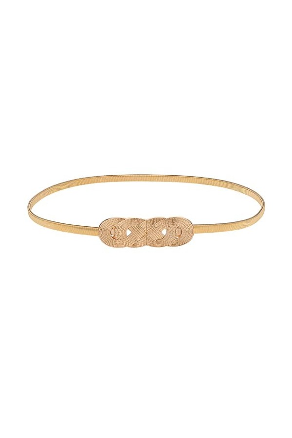 Giantree Ceinture Extensible pour Femme, Gold Ceinture Fine Réglable en Métal pour Femme Ceinture en Cuir à la Mode pour Cein