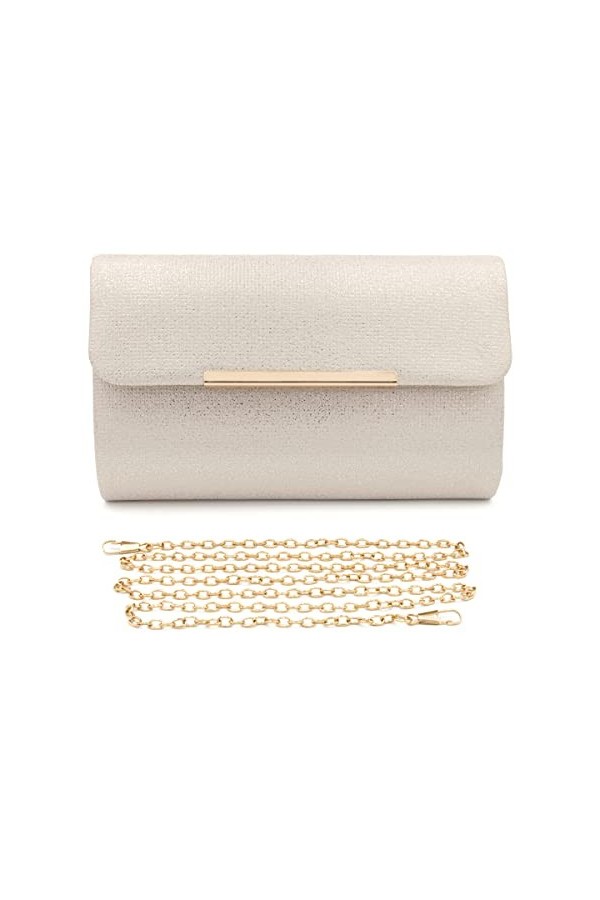 Colours & Beauty Pochette Champagne pour Soirée | Mini Sac à Main de Mariage | Bandouliere Femme | Élégant Bourse de Ceremoni