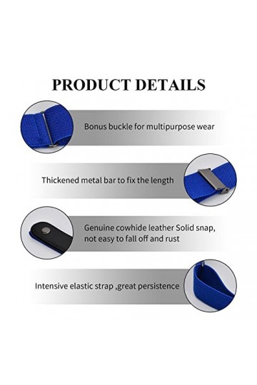 NATUCE 3Pcs Ceinture Extensible Sans Boucle, Ceinture Élastique Sans Boucle, Ceinture Élastique Invisible Unisexe Femme & Hom