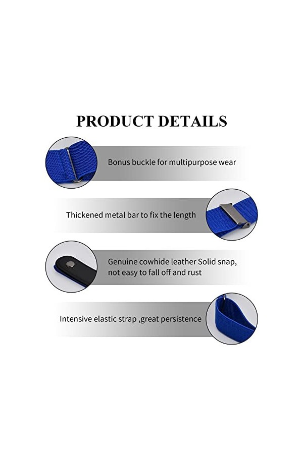 NATUCE 3Pcs Ceinture Extensible Sans Boucle, Ceinture Élastique Sans Boucle, Ceinture Élastique Invisible Unisexe Femme & Hom