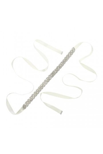 Lusofie Ceinture Robe de Mariée Strass Femme Ceinture Ruban Blanc Strass Ceinture de Mariée Femme Filles Allure Bridals
