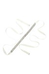 Lusofie Ceinture Robe de Mariée Strass Femme Ceinture Ruban Blanc Strass Ceinture de Mariée Femme Filles Allure Bridals