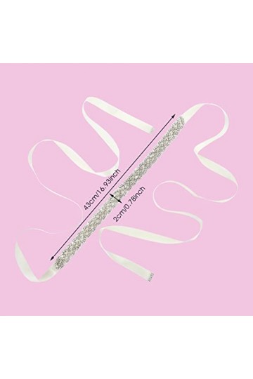 Lusofie Ceinture Robe de Mariée Strass Femme Ceinture Ruban Blanc Strass Ceinture de Mariée Femme Filles Allure Bridals