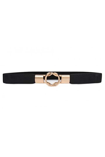 Oyccen Ceinture Fine Femme Bande de Taille Dames Élastique Décorative Ceintures de Robe,Noir,Taille unique