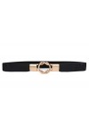 Oyccen Ceinture Fine Femme Bande de Taille Dames Élastique Décorative Ceintures de Robe,Noir,Taille unique