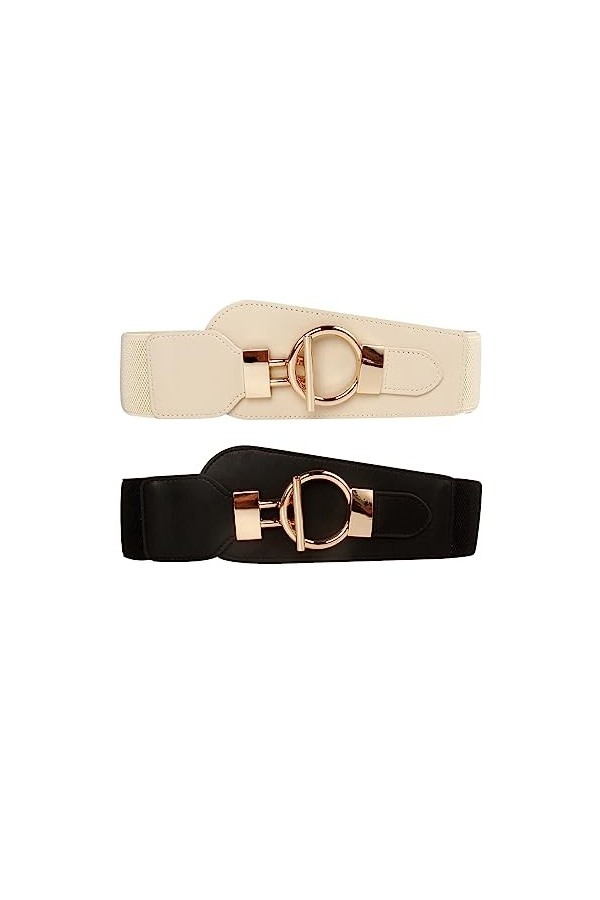 GANMFOYC Ceinture Élastique pour Femme, Ceinture large vintage pour Robe, Chemises Ceintures de Mode pour Dames