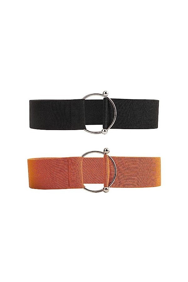 GANMFOYC Ceinture Élastique pour Femme, Ceinture large vintage pour Robe, Chemises Ceintures de Mode pour Dames