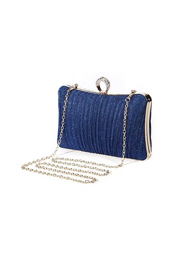UBORSE Sac de Soirée Pochette Mariage en Paillettes Brillant Sac à Main Femme en Bandoulière Chaîne Démontable Superbe Cadeau