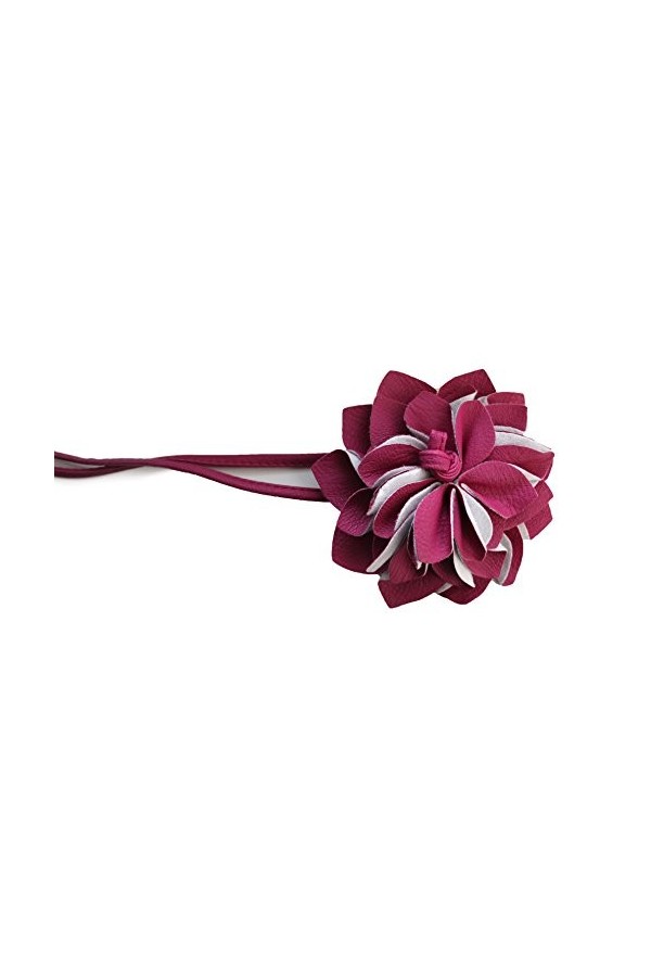 CAISHA by PRETTYSHOP Ceinture Wrap Ceinture Aspect Cuir Avec Fleur Extravagante Blanc Crème WG7