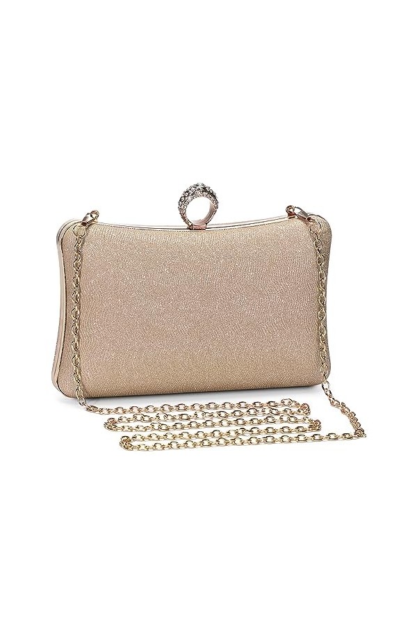 UBORSE Sac de Soirée Pochette Mariage en Paillettes Brillant Sac à Main Femme en Bandoulière Chaîne Démontable Superbe Cadeau